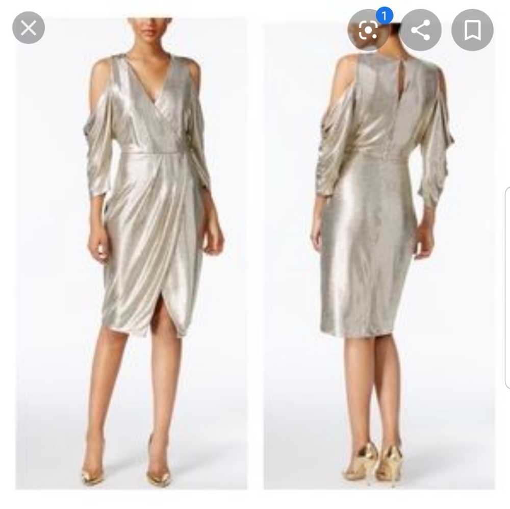 Sale!NWT Rachel Roy metallic wrap dress size small